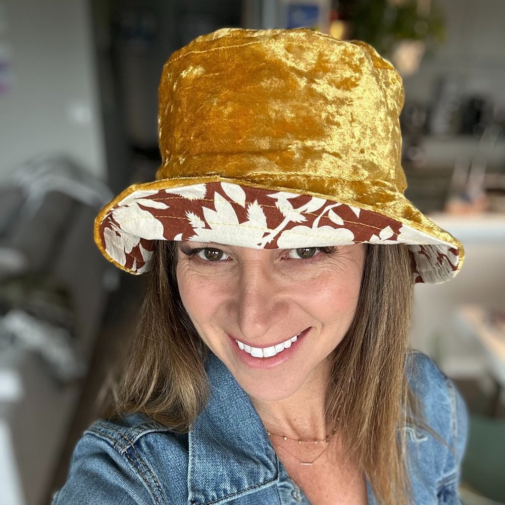 HANDMADE | Reversible Bucket Hat - Velvet + Cotton